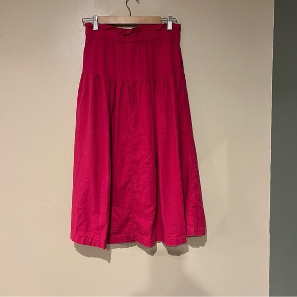 Universal Thread Women's Tie Waist Button-Front Midi Skirt Pink Size Small - Picture 5 of 5